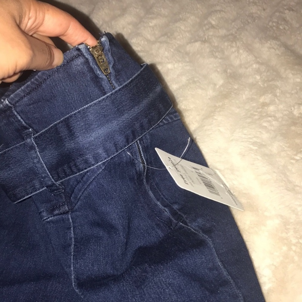NWT Free People Skirt Faded Indigo Belted Denim size 2 - Picture 6 of 11